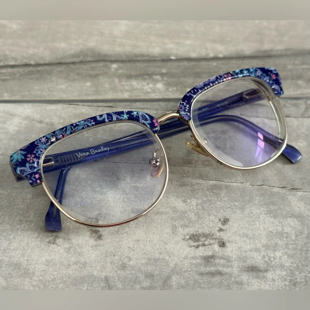 VERA BRADLEY LUNA FRENCH PAISLEY PURPLE GOLD 48-16-135 FLEX HINGE Child Frame